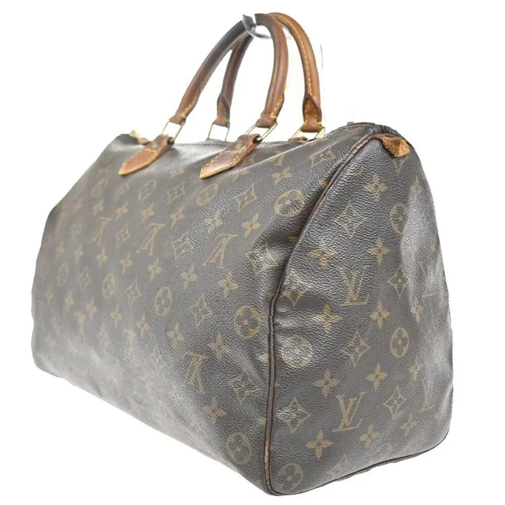 LOUIS VUITTON Speedy 35 Travel Hand Bag Monogram Leather Brown - Picture 3 of 16